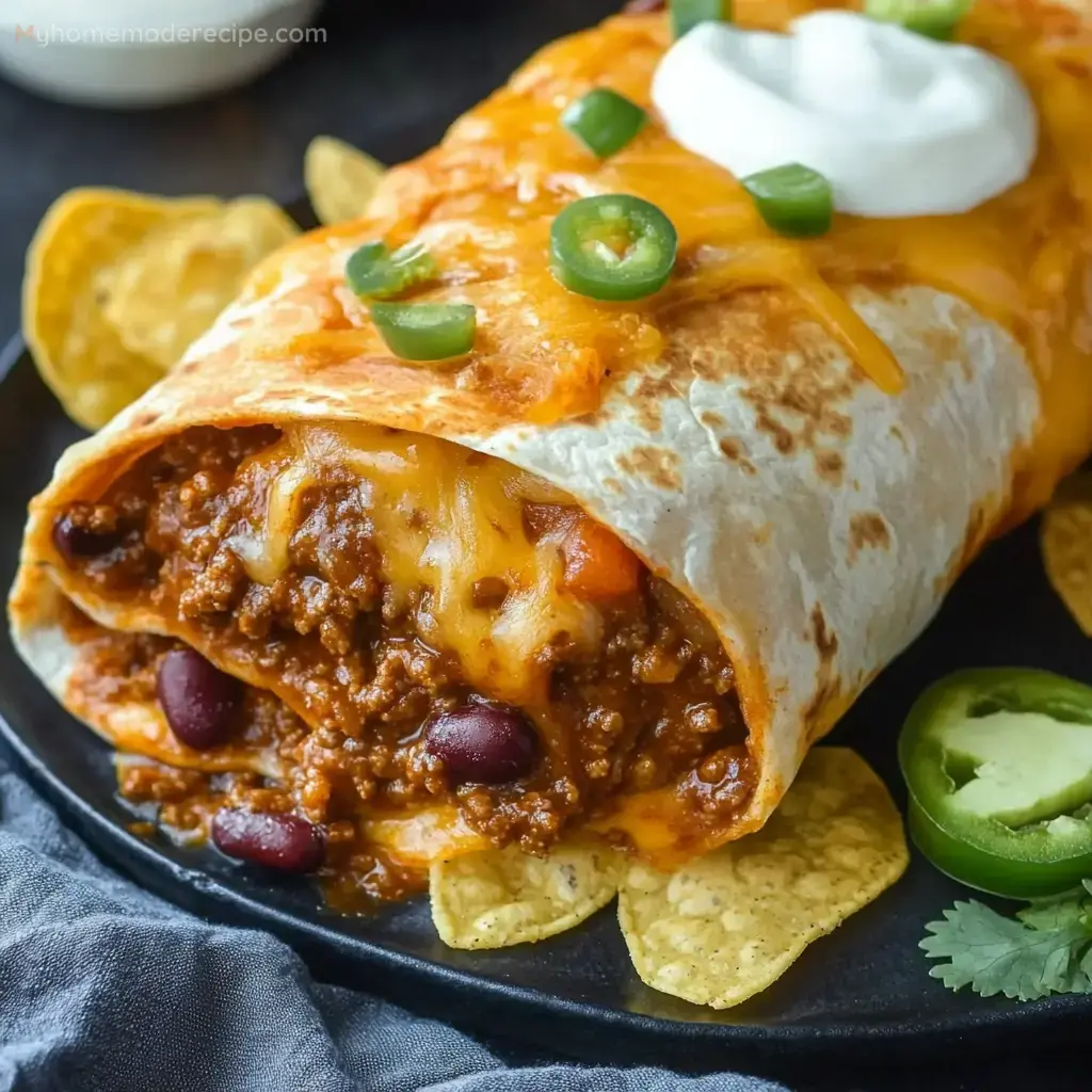 Taco Bell Inspired Chili Cheese Burrito