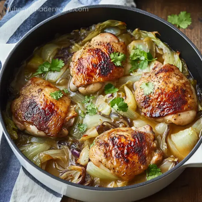 Miso Butter Chicken Cabbage Dish