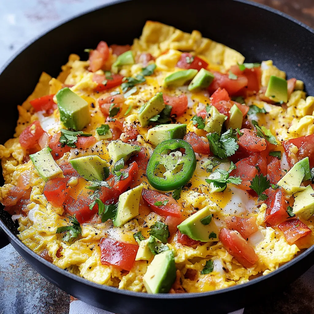 Migas Dish with Scrambled Eggs and Tortillas