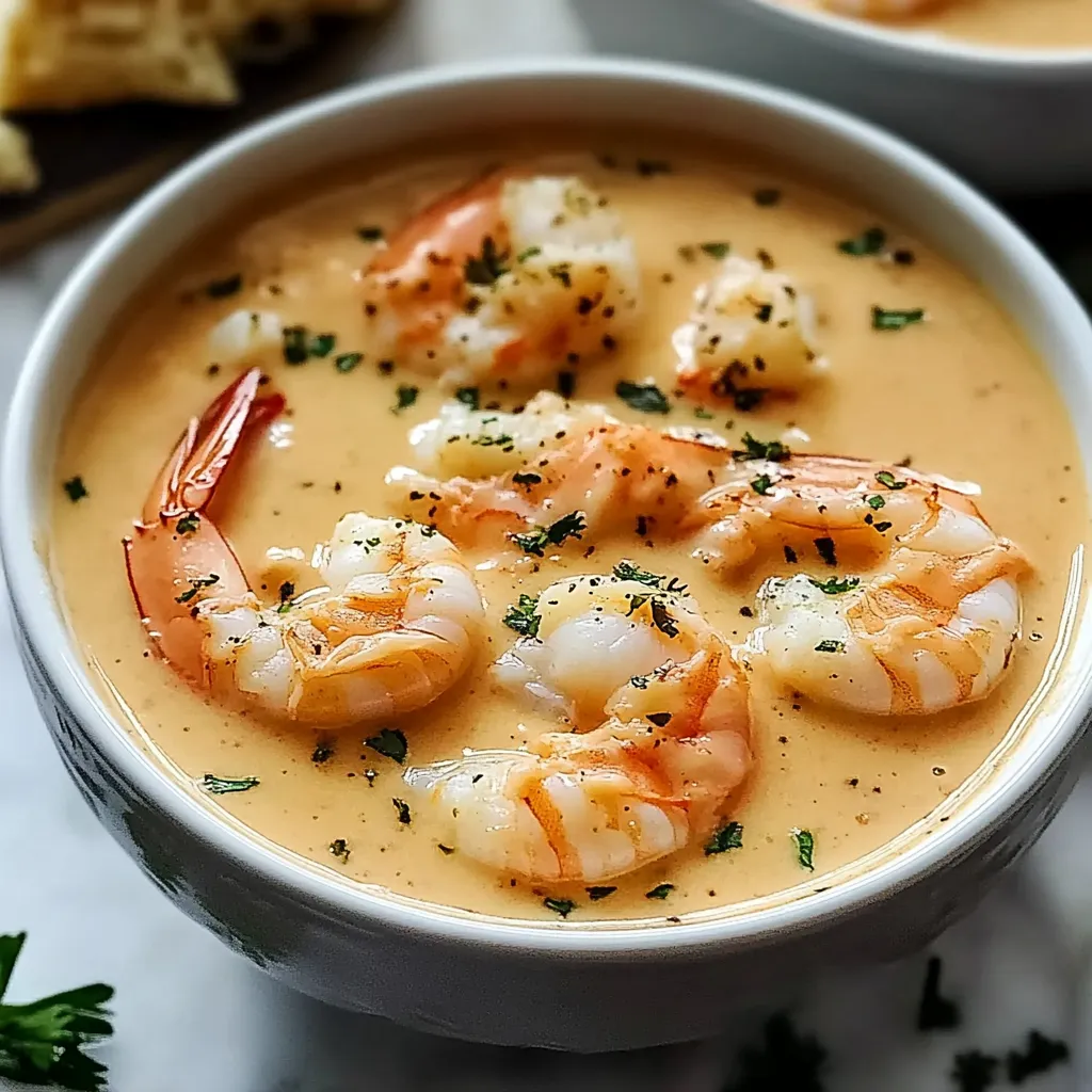 Luscious seafood bisque with crab and shrimp