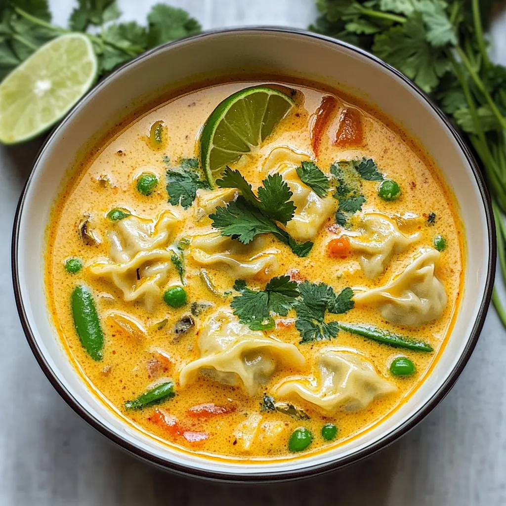 Flavorful Thai Coconut Dumpling Soup