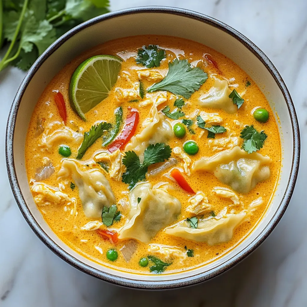 Quick Thai Curry Dumpling Soup