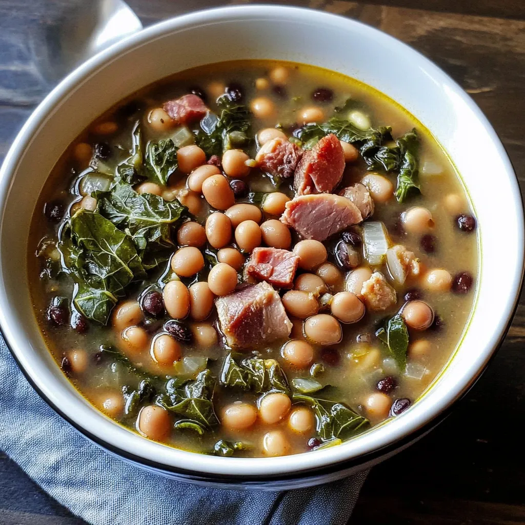 Delicious Slow Cooked Black Eyed Peas and Collard Greens