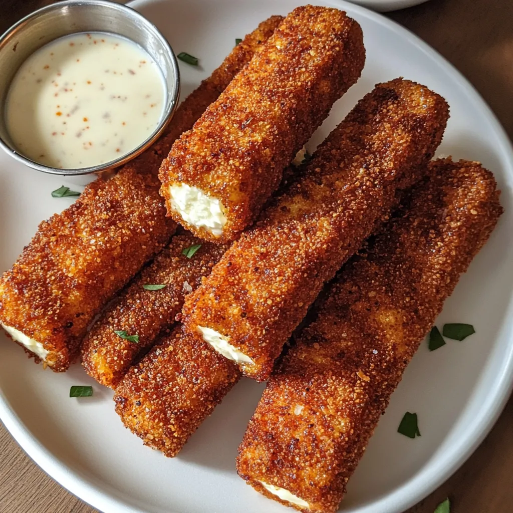 Crispy and Spicy Nashville Hot Mozzarella Sticks