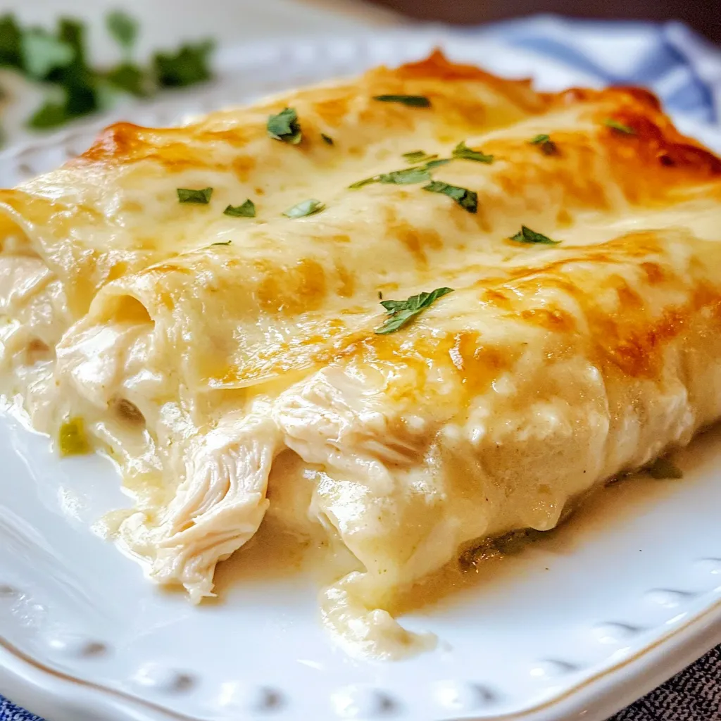 Creamy White Chicken Enchiladas