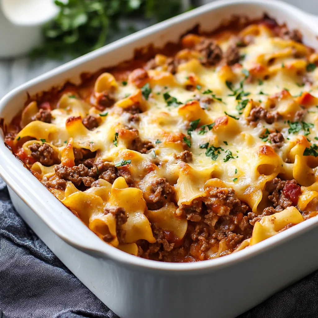 Cheesy Beef Noodle Bake