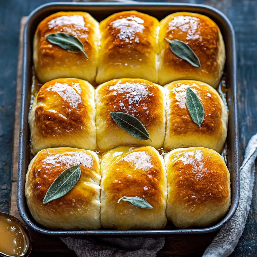 Golden Sage Honey Brioche Rolls.