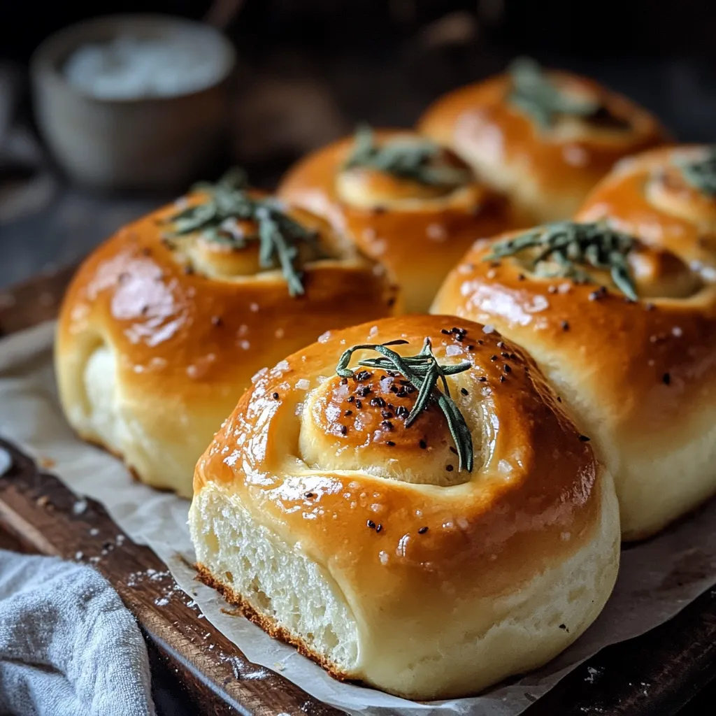 Salted Sage Honey Butter Brioche Rolls.