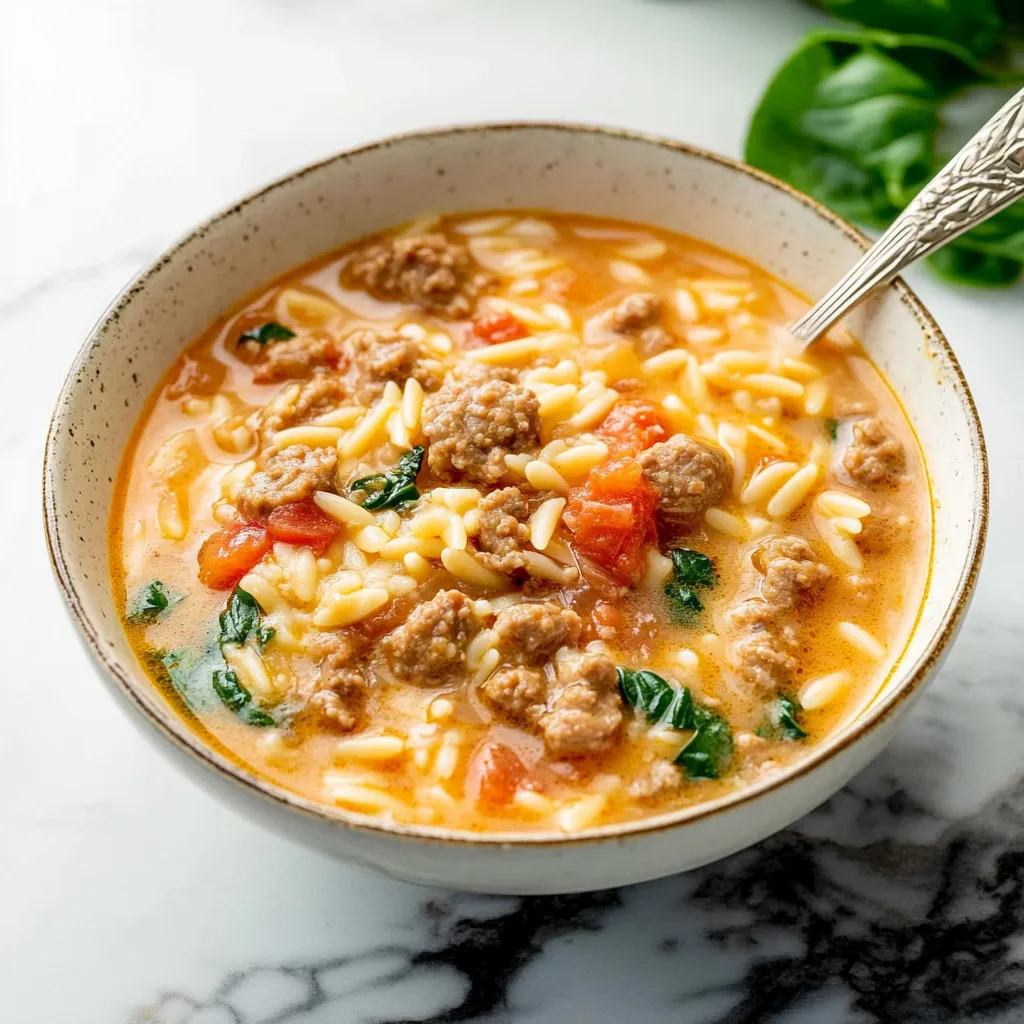 Italian Sausage Orzo Soup