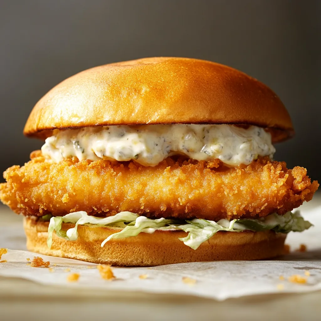 Homemade Crispy Cod Sandwich with Tartar Sauce