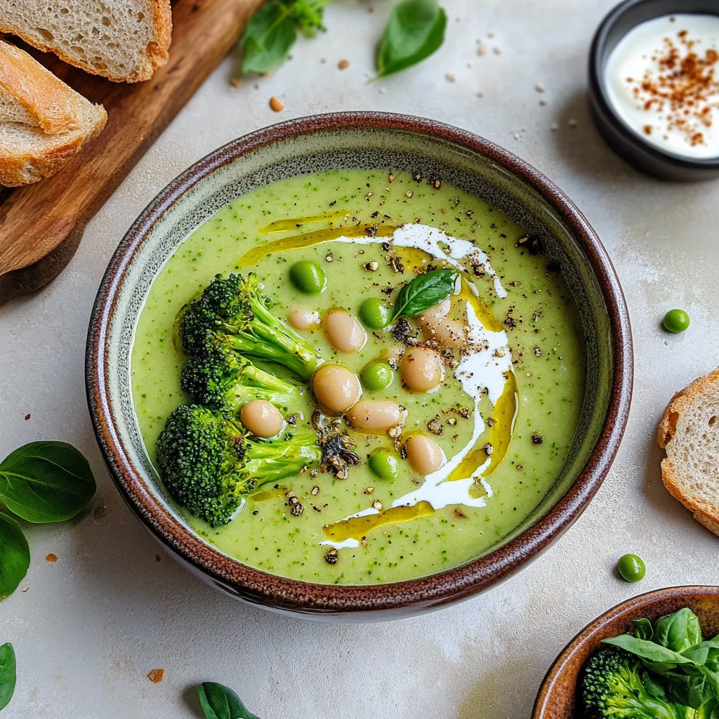 Vegan High-Protein Super Greens and Beans Soup