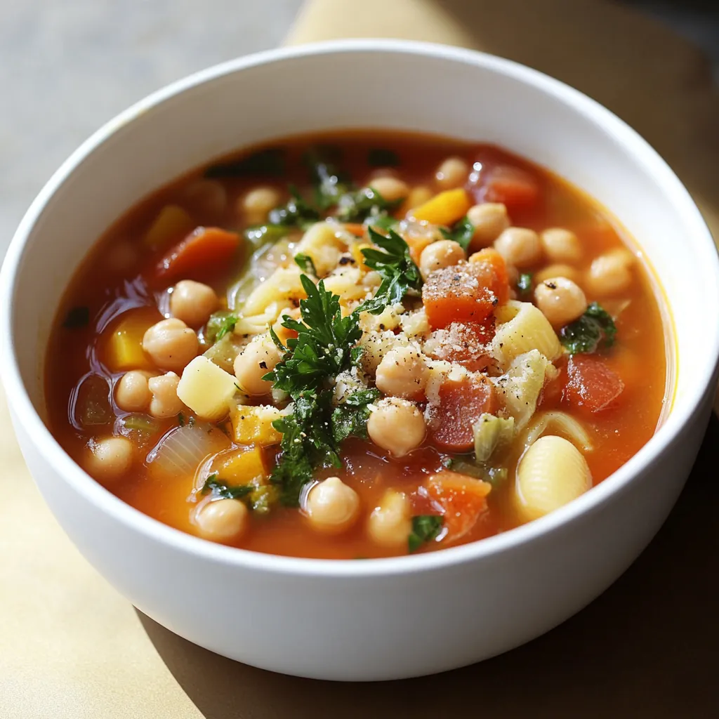 Warm bowl of Minestrone soup