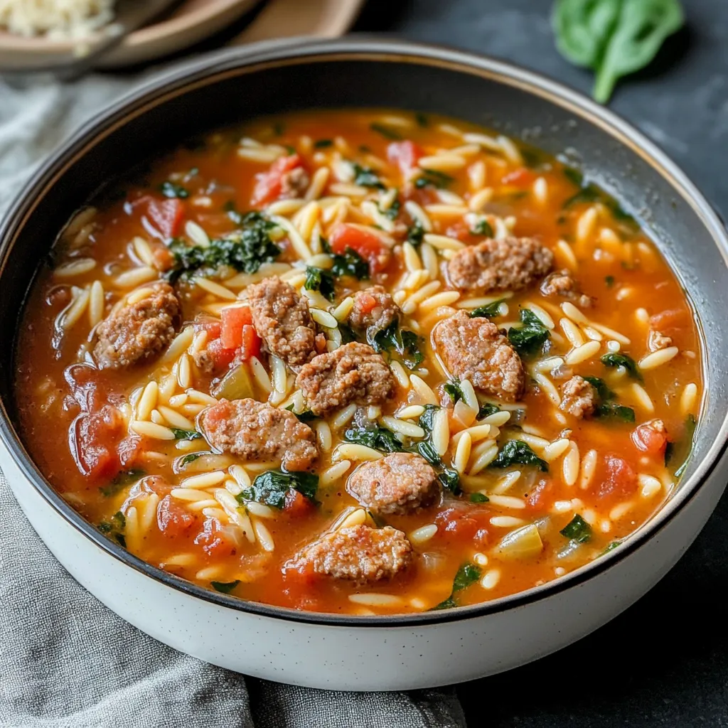 Italian Sausage Orzo Soup