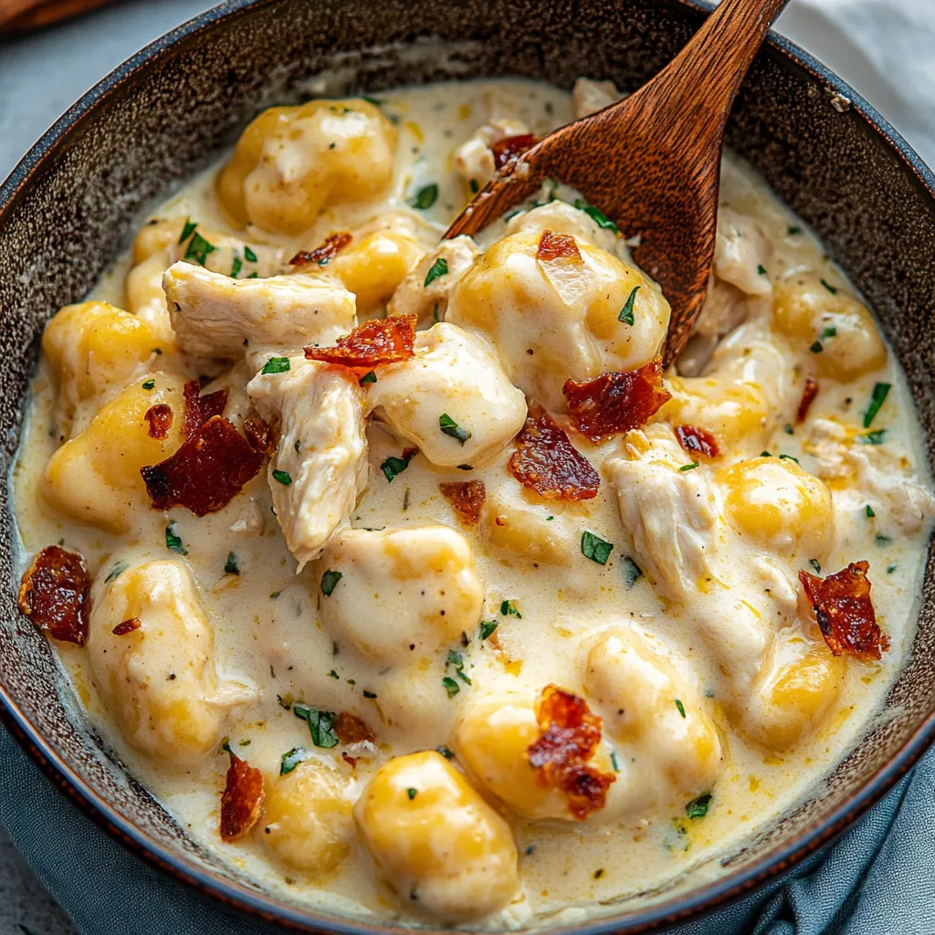 Soft Gnocchi with Creamy Bacon Sauce