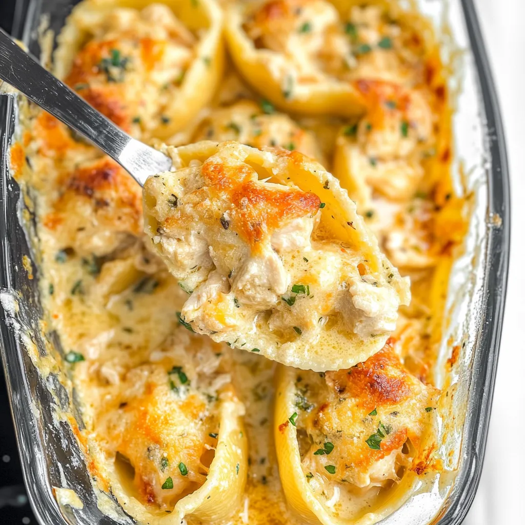 Cheesy Stuffed Chicken Scampi Pasta Shells