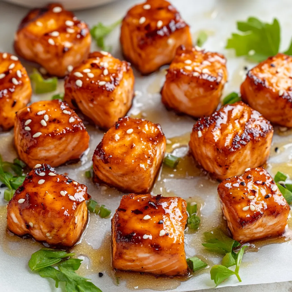 Delicious Glazed Honey Garlic Salmon Bites