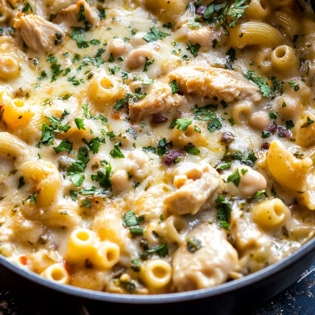 One Pot White Chicken Chili Mac And Cheese