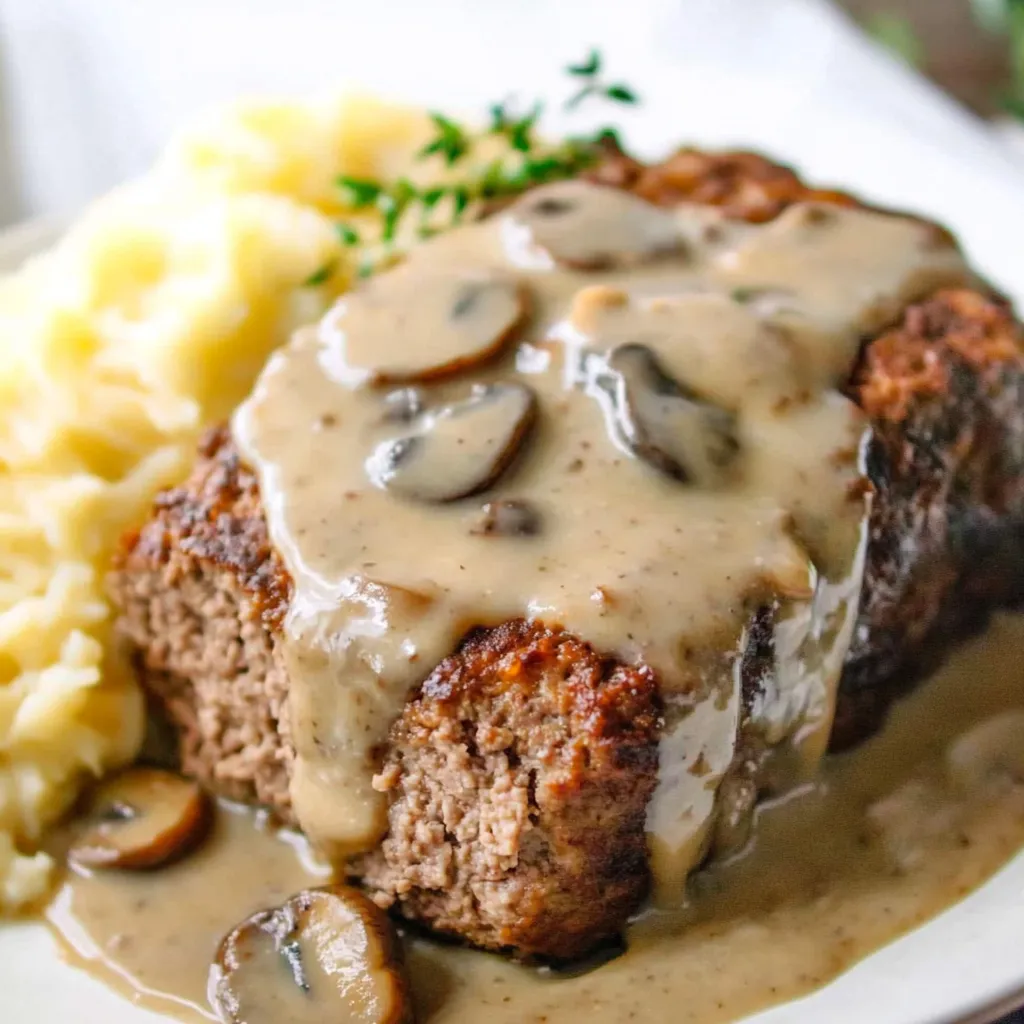 Meatloaf with Mushroom Gravy