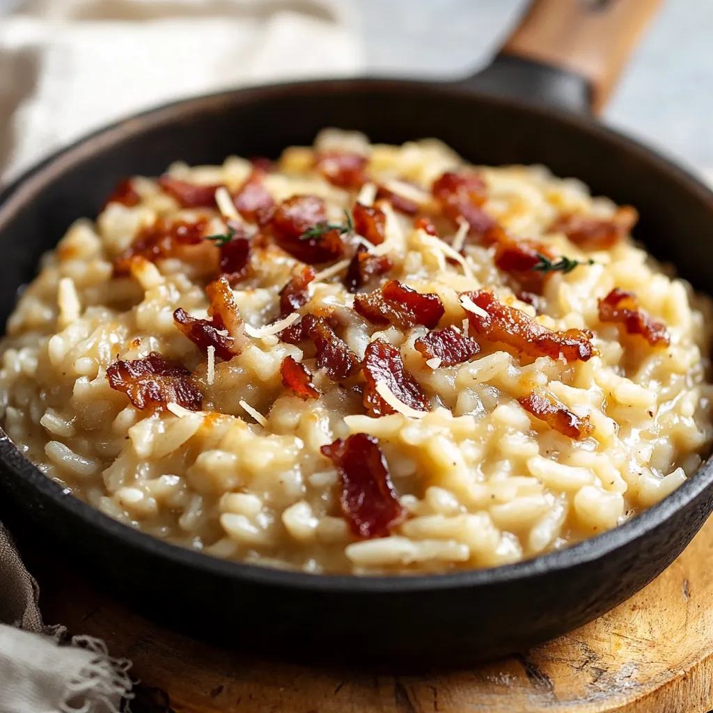 Risotto with Caramelized Onion, Bacon, and Parmesan