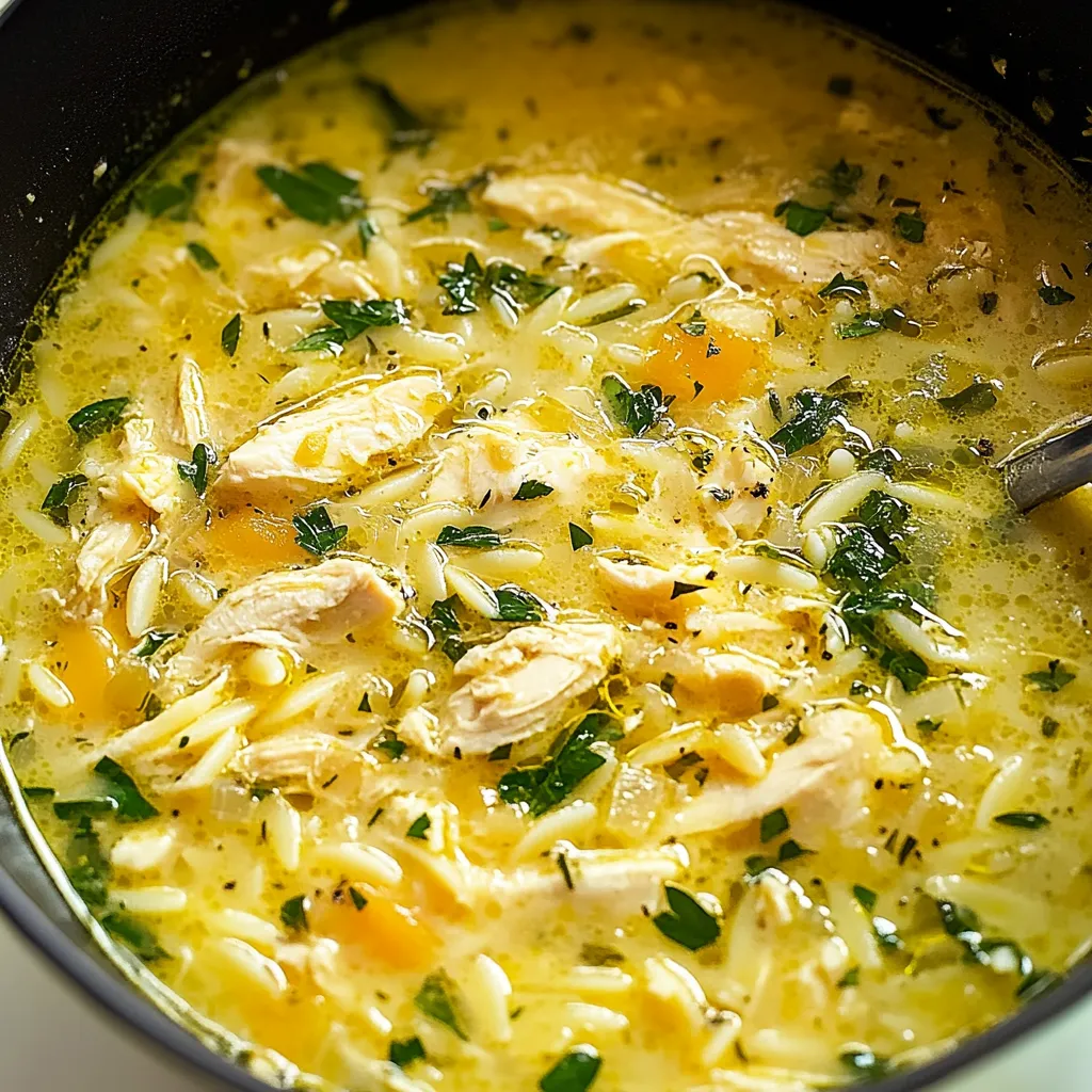 Creamy Lemon Chicken Orzo Soup