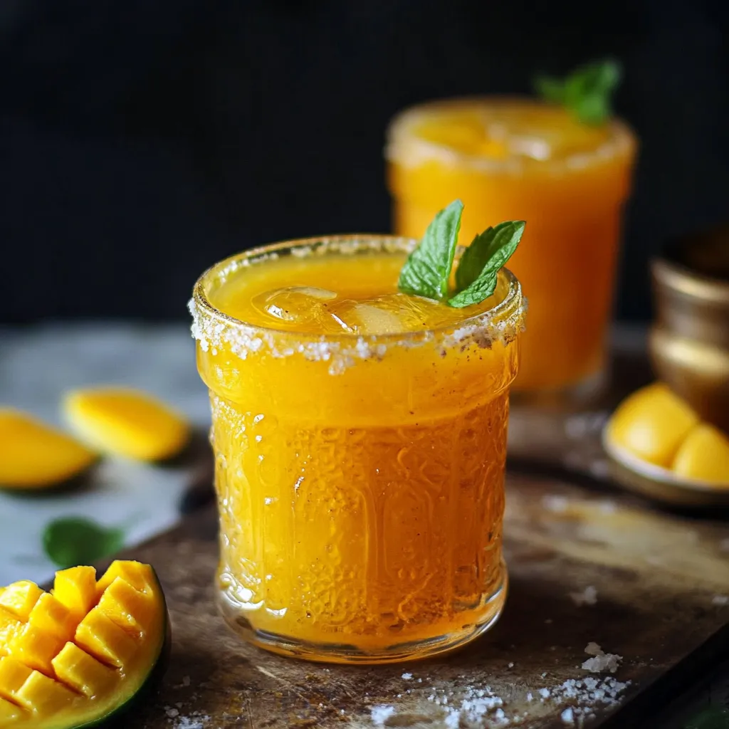 Mango Ginger Ale Drink in a Glass