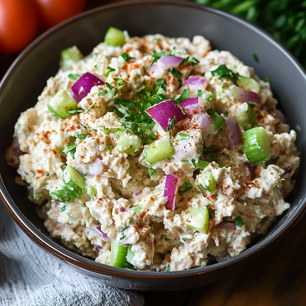 easy High Protein Cottage Cheese Tuna Salad