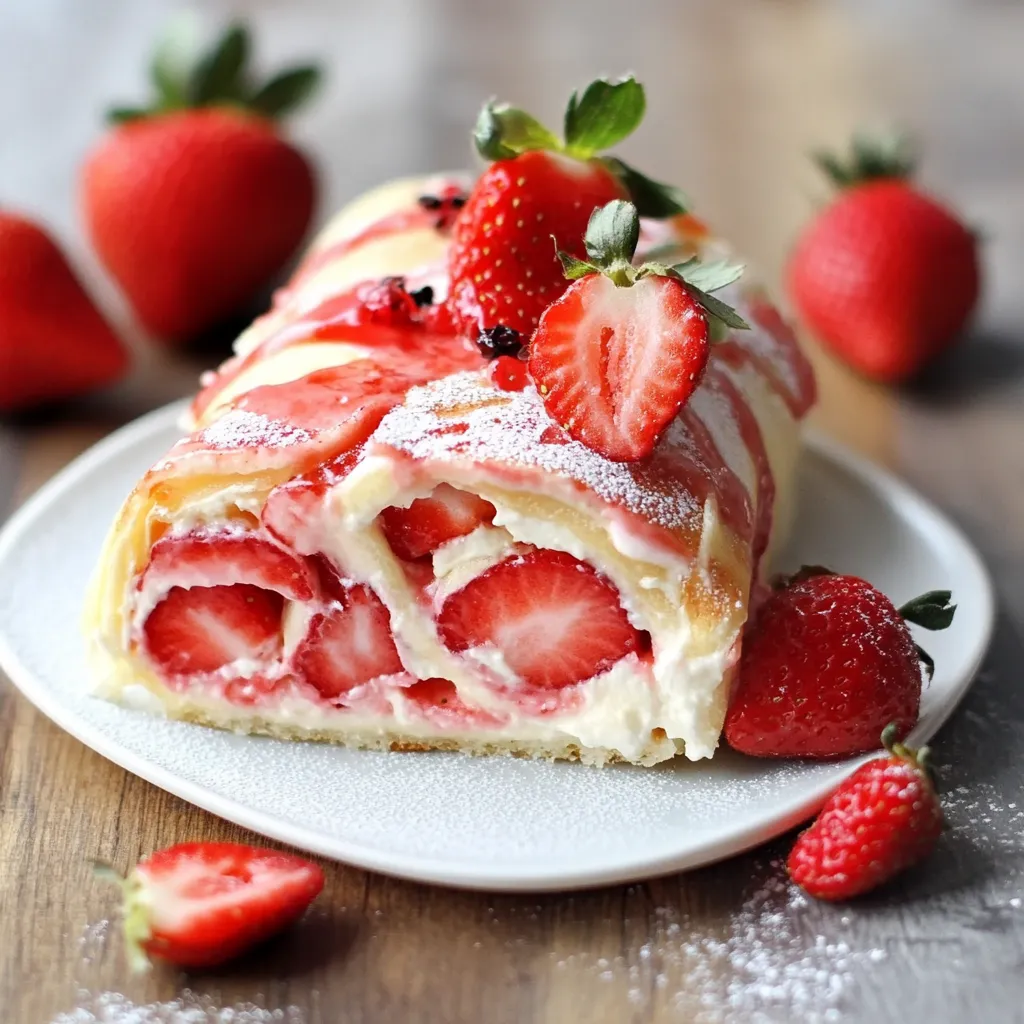 Easy Strawberry Cheesecake Crepe Rolls