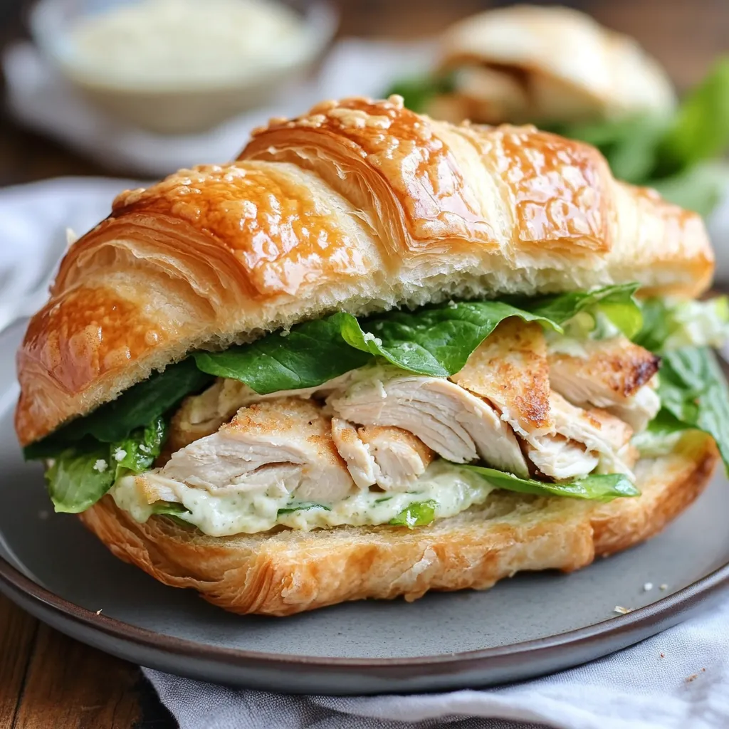 Delicious and Easy Chicken Caesar Croissant Sandwich