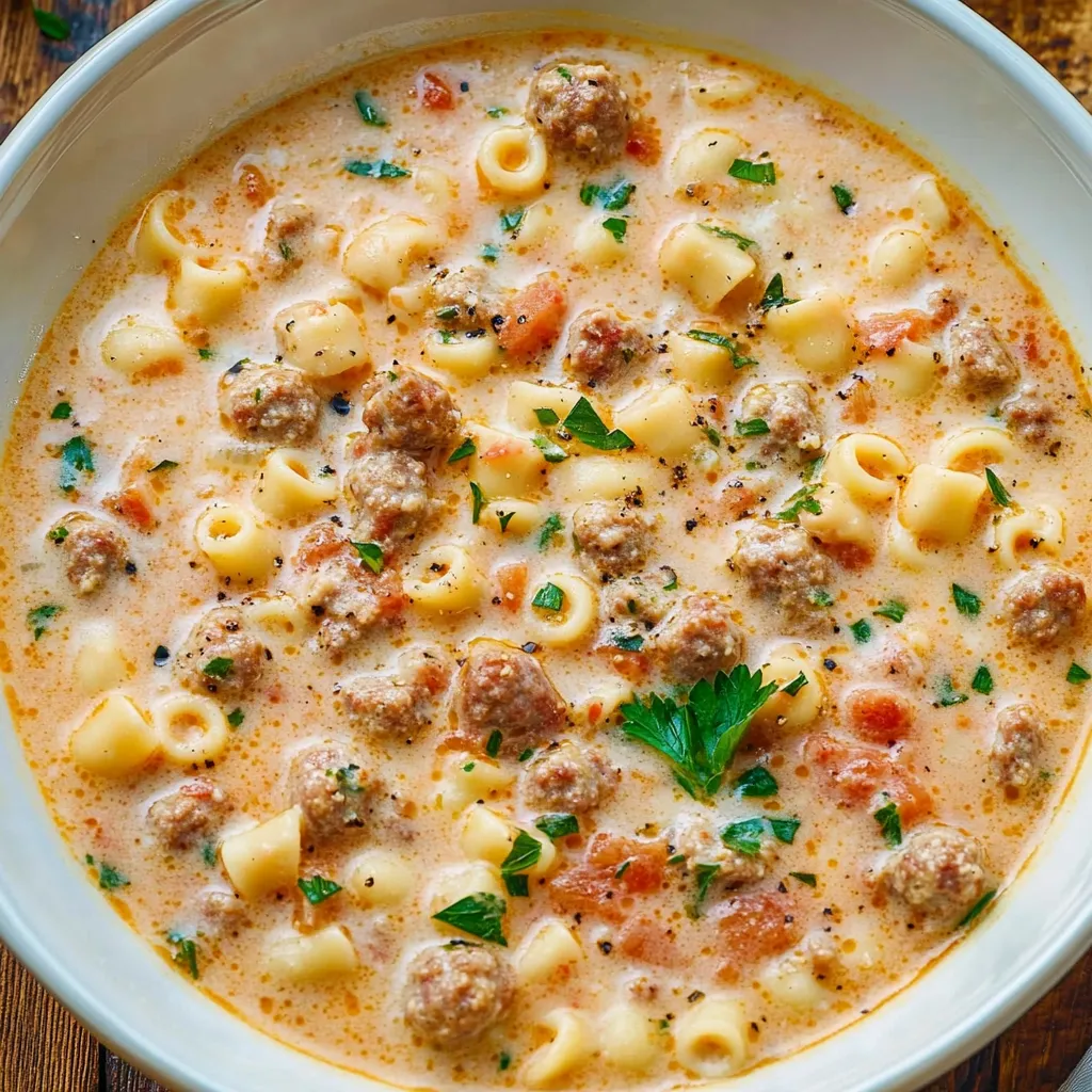 Creamy Parmesan Italian Sausage Ditalini Soup Recipe