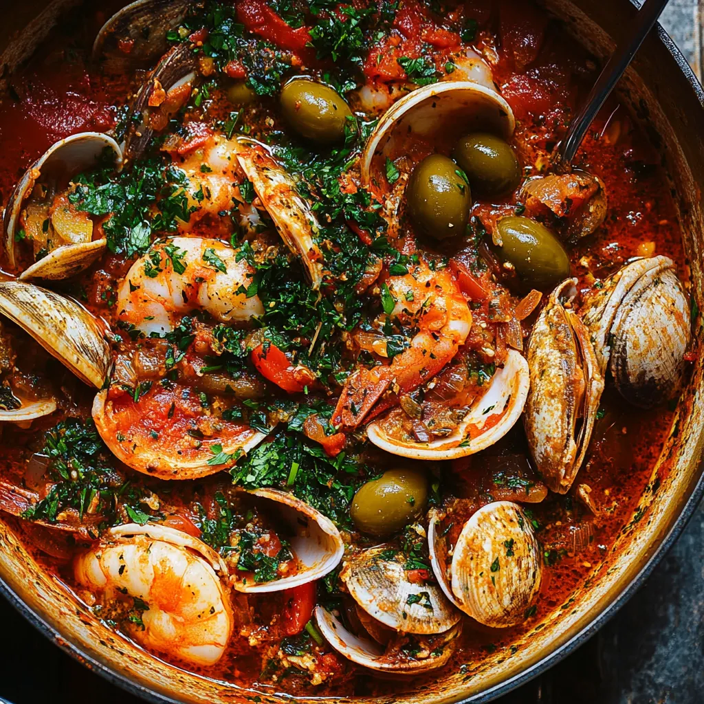 Easy Cioppino with Parsley and Olive Gremolata