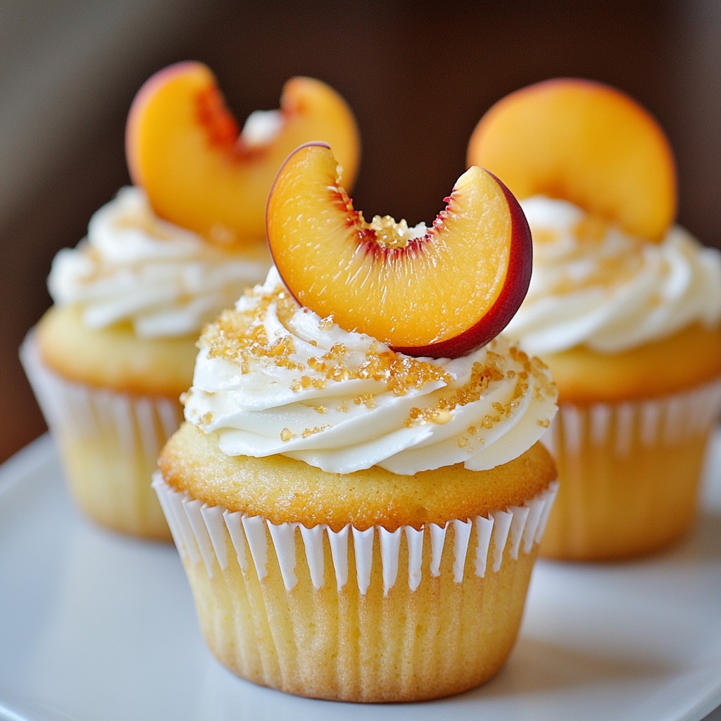 Honey Peach Cupcakes with Cream Cheese