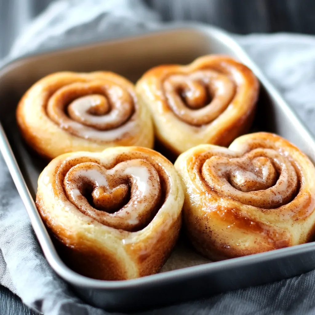 Valentine Heart Shaped Cinnamon Rolls