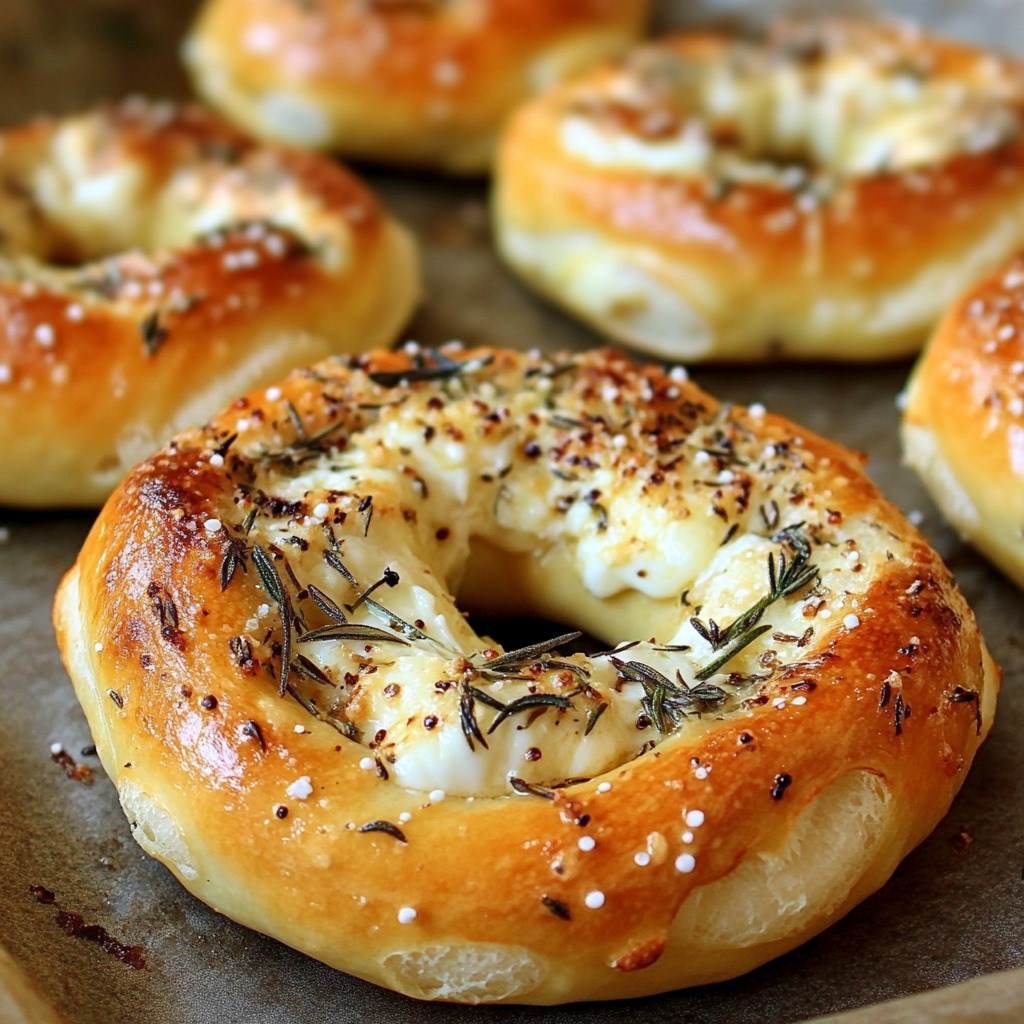 Mozzarella Stuffed Rosemary Parmesan Soft Pretzels