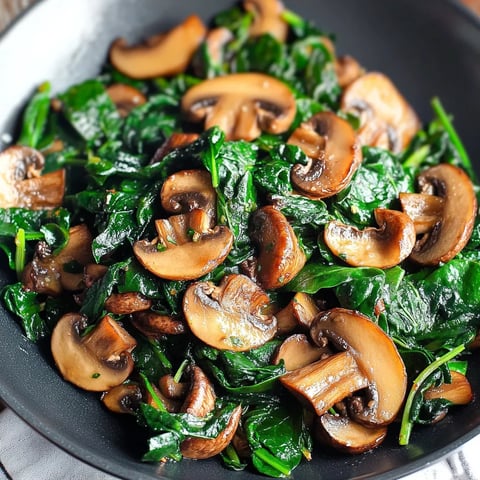 Quick Mushrooms and Spinach Skillet