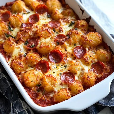 Pizza Tater Tot Casserole Dish