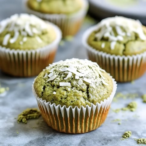 Banana Coconut Matcha Muffins